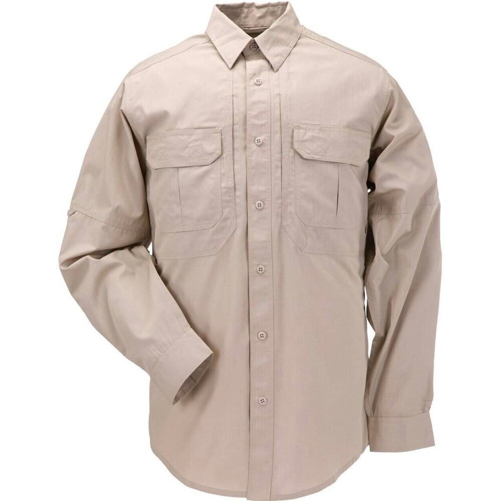 5.11 Tactical Button Up Shirt Mens XL Tan Long Sleeve Utility Outdoor Workwear - Picture 2 of 11